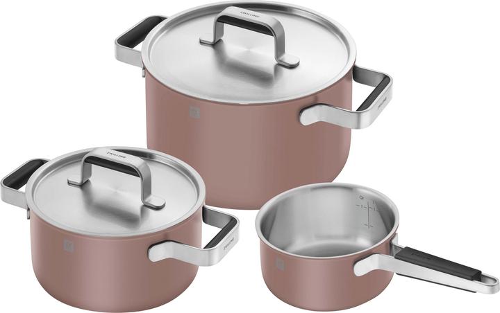 Produktbild Zwilling 3tlg. Pure Kochgeschirrset Rosa (Pfannenset + Topfset, Edelstahl)
