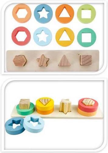 Immagine prodotto Stapelpuzzle aus Holz mit Formen, 9-tlg.