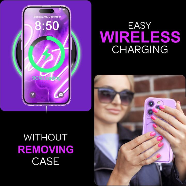 Actual product image Nalia Clear transparent neon silicone cover card holder (Apple iPhone 16 Pro Max)