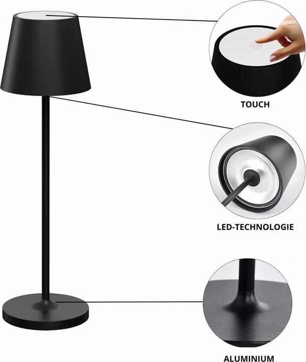 Actual product image Luxula LED rechargeable table lamp LX700160, 3W, 200lm, dimming and CCT function (200 lm)
