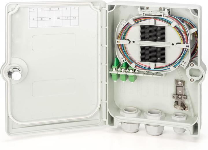 Image du produit Digitus Boîtier de distribution FTTH, monomode, LC-APC Raccords pré-connectés, pigtails