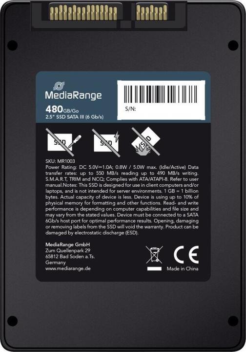 Actual product image MediaRange MR1003 (480 GB, 2.5")