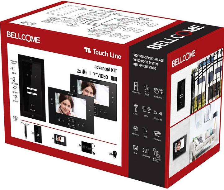 Bellcome Video door phone d 7" Kit 2 Family (Cable)