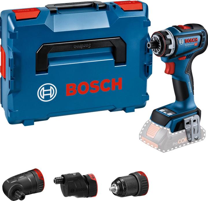 without battery, GSR 18V-90 FC, L-BOXX 136, Insert for L-BOXX 136, Angle attachment GFA 18-W Professional, GFA 18-E Professional eccentric attachment, Metal drill chuck attachment for GFA 18-M Professional drill chuck