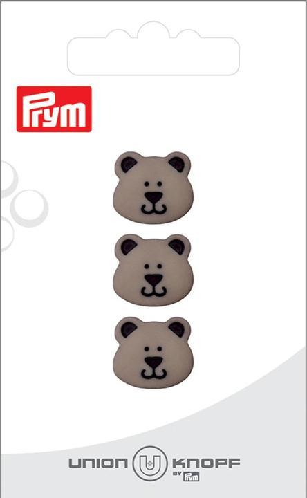 Produktbild Prym Knöpfe Bär 15 mm, 3 Stück, Grau
