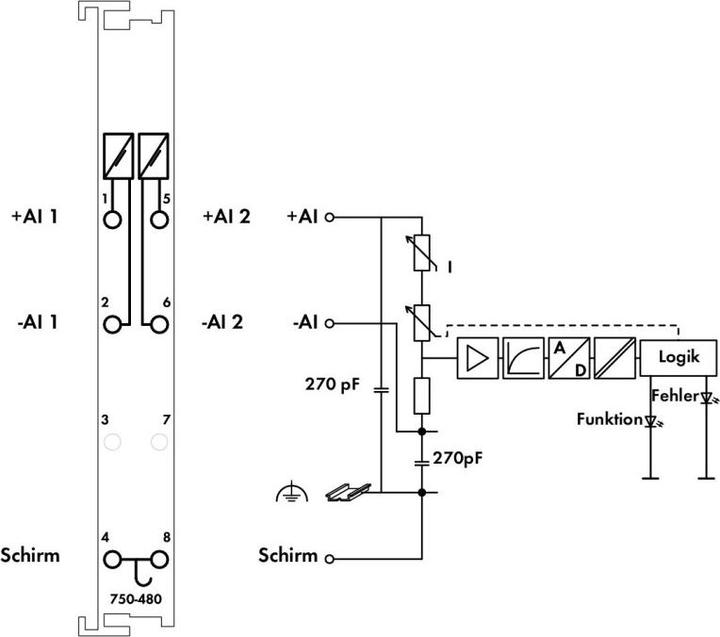Actual product image Wago Analogue I/O module DC Series 750 24V 750-480
