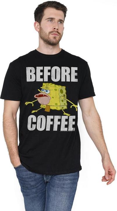 Produktbild Spongebob Squarepants Before Coffee Meme TShirt (S)
