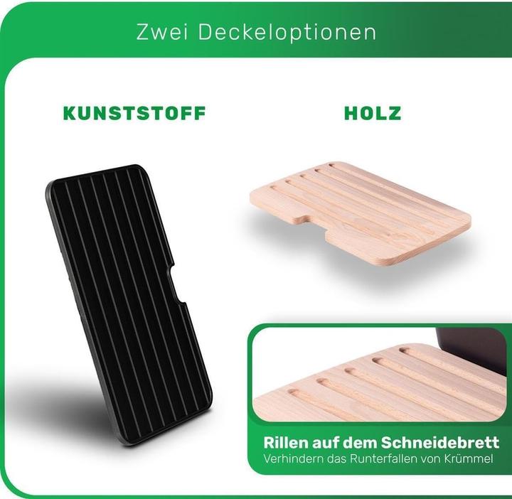 Immagine prodotto Novaliv 2x Brotkasten Plastik mit Deckel 32x20x16,5cm Dose für Brot Brotkasten Kunststoff Aufbewahru