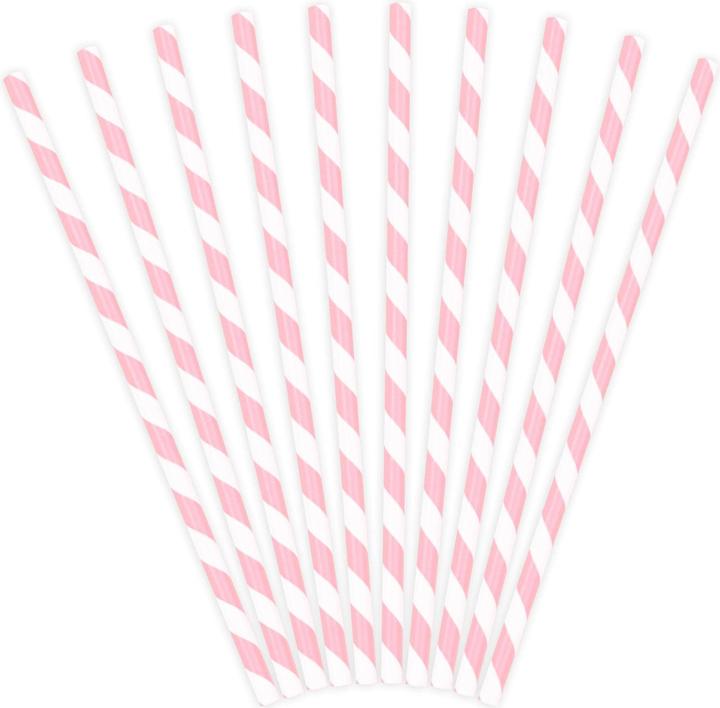 Immagine prodotto Partydeco Cannucce a righe rosa chiaro (10 x)
