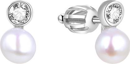 Beneto Silver earrings with real pearl AGUP1658PS (L)