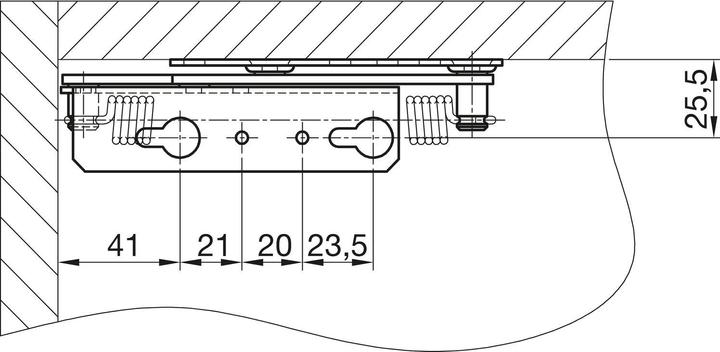 Produktbild Truhenbankbeschlag EW-425 mit Feder, Öffnungswinkel 95°, Stahl blau verzinkt (2 Stk.)