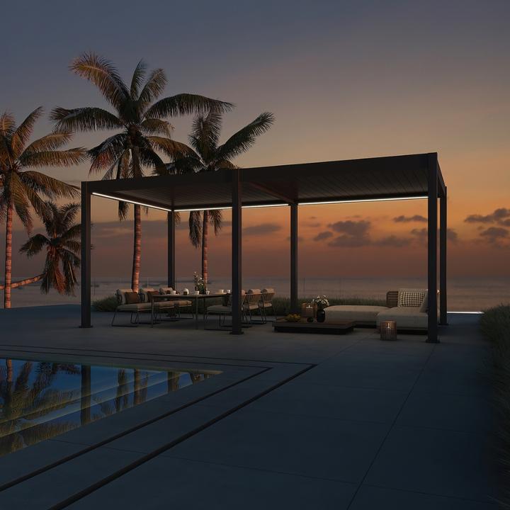 Actual product image Weide Electric pergola 4x6m anthracite with LED (600 cm, 400 cm)