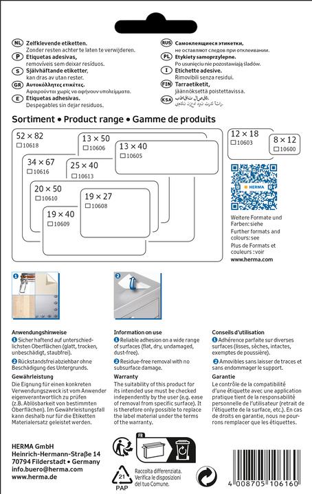 Immagine prodotto Herma Etichette multiuso rimovibili
