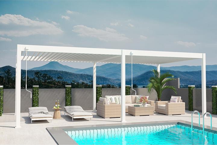 Image du produit Weide Pergola Deluxe Plus 3.6x7.2m avec toit à lamelles Blanc (360 cm, 720 cm)