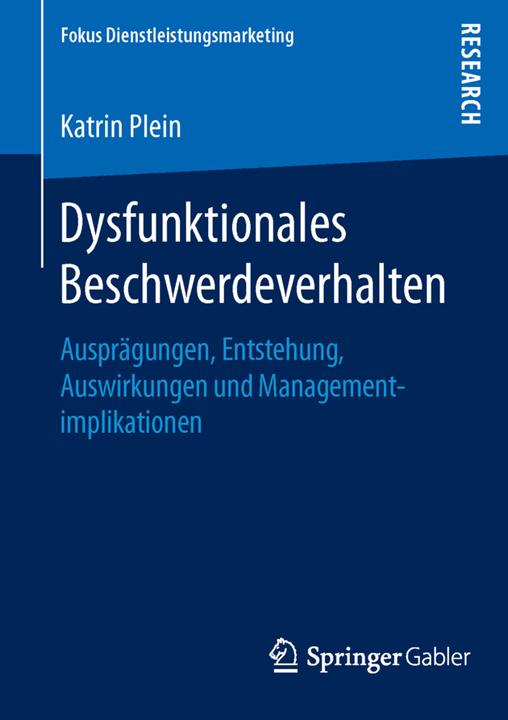 Produktbild Dysfunktionales Beschwerdeverhalten (Katrin Plein, 2015)
