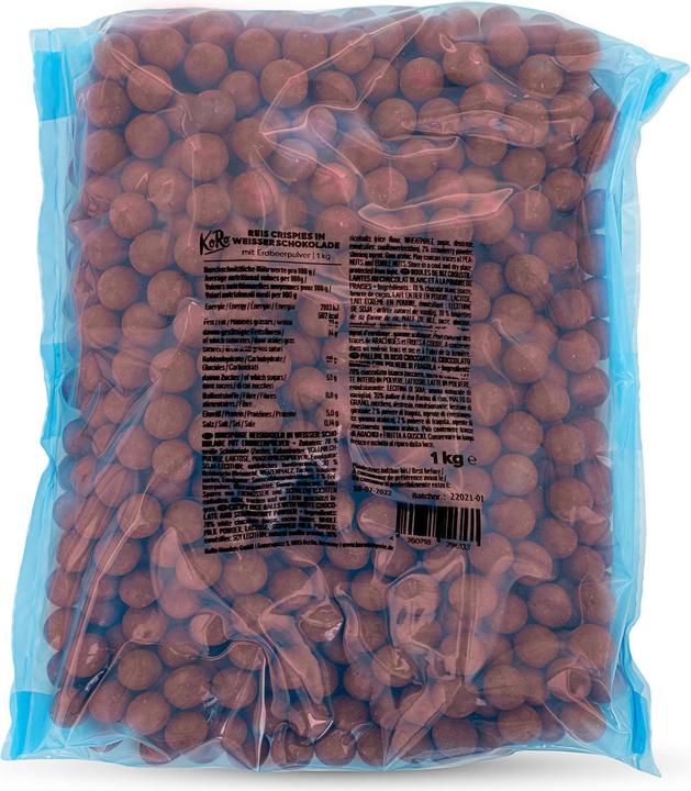 Actual product image KoRo Rice crispies in white chocolate with strawberry powder (1000 g)