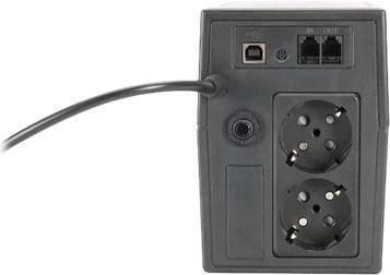 Actual product image Digitus Line Interactive USV 600VA/360W black 2xSchuko 2xRJ11 AVR H279xB101xD142 mm (600 VA, 360 W, Line-interactive UPS)