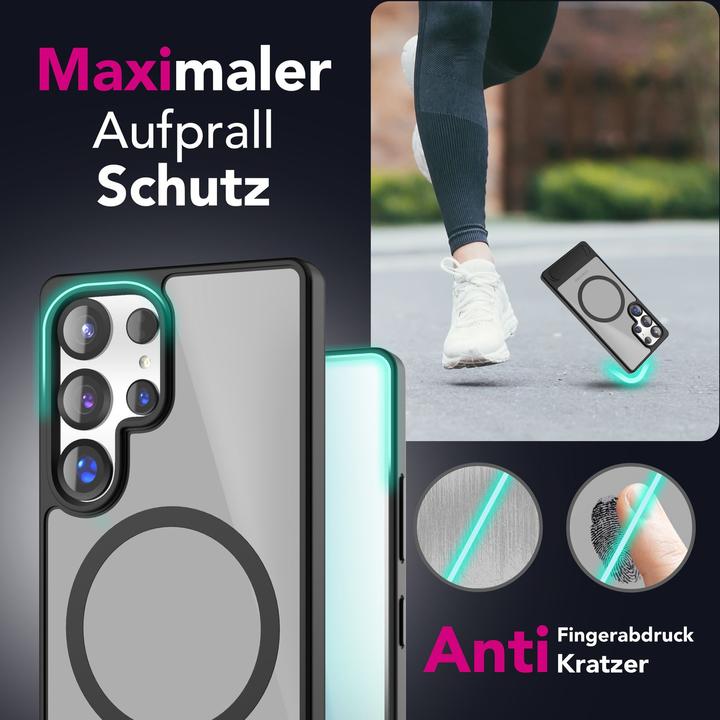Immagine prodotto Nalia Triton - Durchsichtige Standfuss Hülle mit MagSafe Ring - Kickstand Hardcover (Samsung Galaxy S25 Ultra)