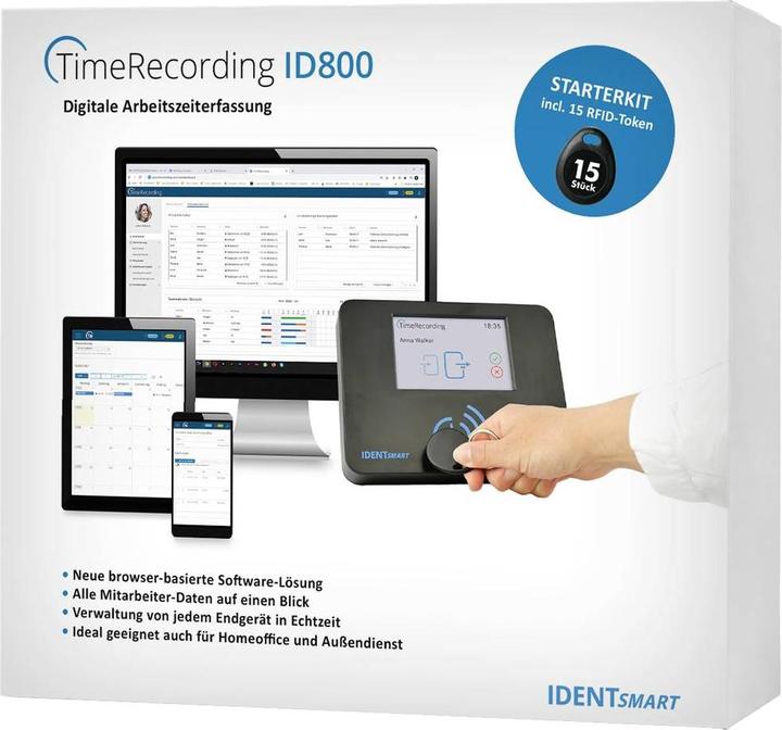 Actual product image IDENTsmart ID800 Basic Starter Kit + 15 Tokens Time Tracking Starter Kit