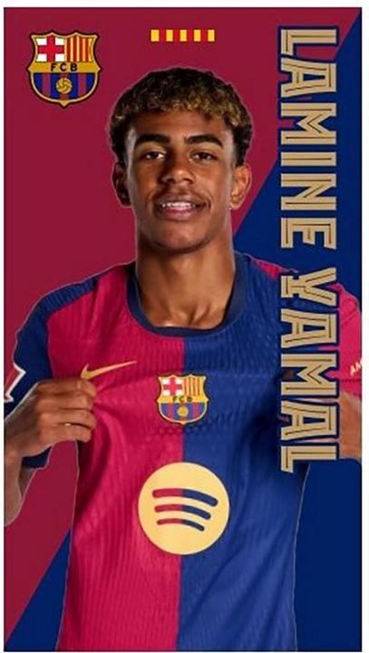 FC Barcelona Lamine Yamal Diagonal Split Beach Towel (140 x 70 cm)
