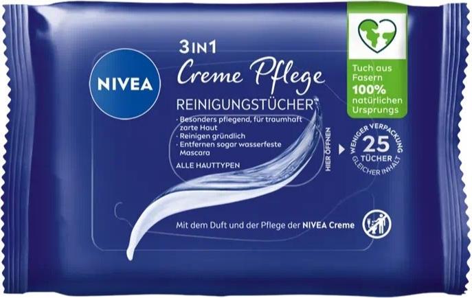NIVEA Reinigungstücher Creme Pflege 25er (Reinigungstücher)