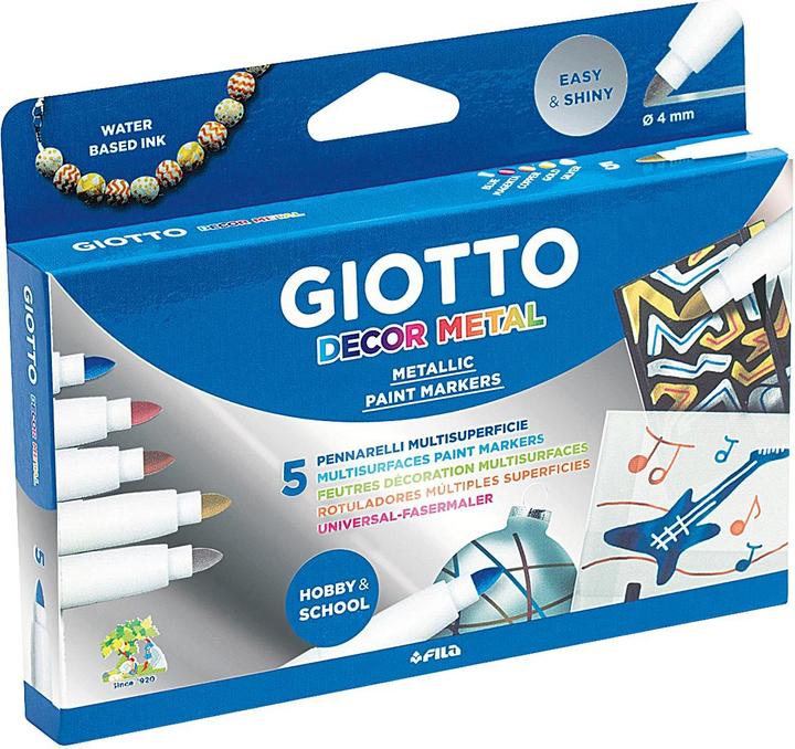 Immagine prodotto Giotto Penne in fibra 'Decor Metal (6 x)
