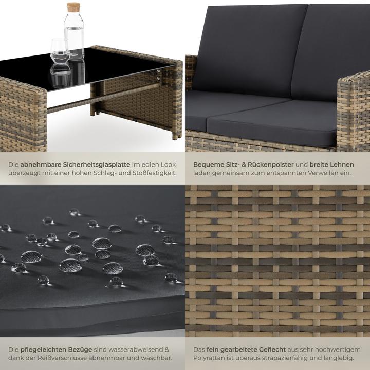 Immagine prodotto tectake Salottino in rattan Lucca