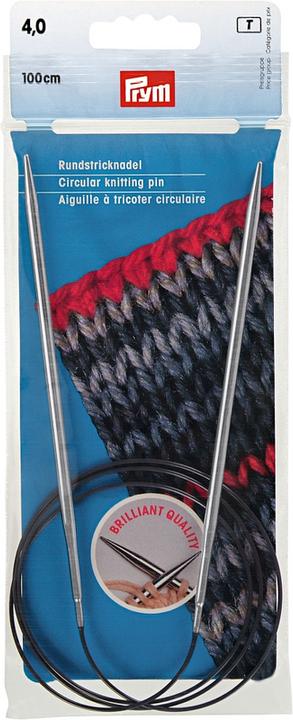 Produktbild Prym Rundstricknadel Messing, silber 4.00 mm, 100 cm, Beutel