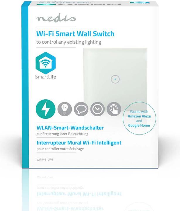 Produktbild Nedis WLAN Smart Lichtschalter (WIFIWS10WT) - Einfach