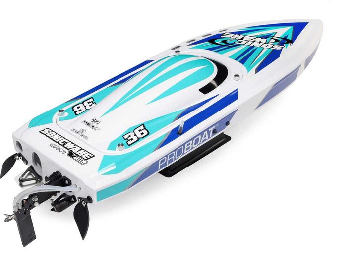 Produktbild ProBoat Sonicwake V2 36" Self-Righting Rennboot Brushless Deep-V RTR Weiss/Blau