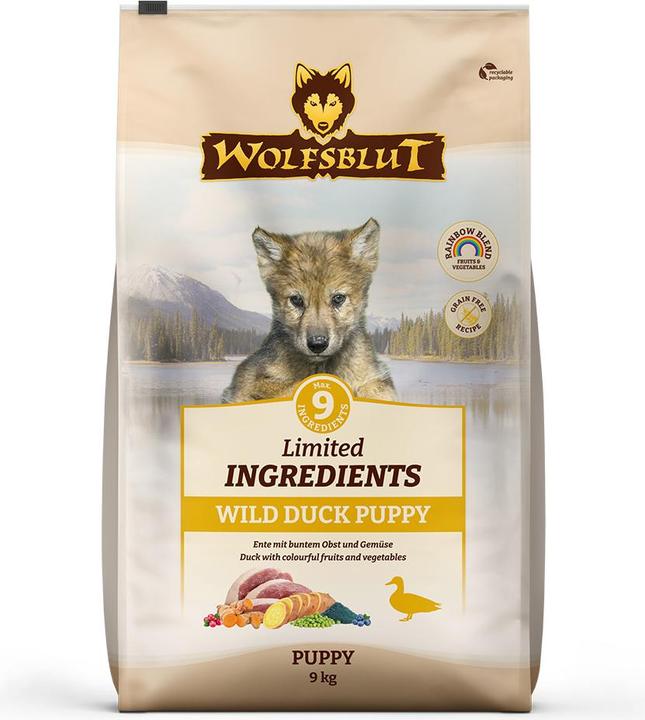 Produktbild Wolfsblut Limited Ingredients Puppy Wild Duck für Hunde 9 kg (Junior, 1 Stk., 9000 g)