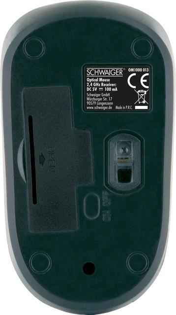 Immagine prodotto Schwaiger Mouse ottico wireless da 1200 dpi, incluso ricevitore (Senza fili)