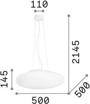 Actual product image Ideal lux SMARTIES pendant light E27 triple ⌀500mm dimmable white 032009 (E27)