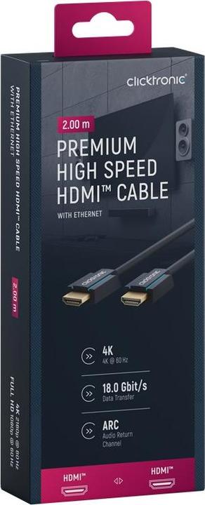 Produktbild Goobay Clicktronic High Speed HDMI Kabel Ethernet (2 m, HDMI)