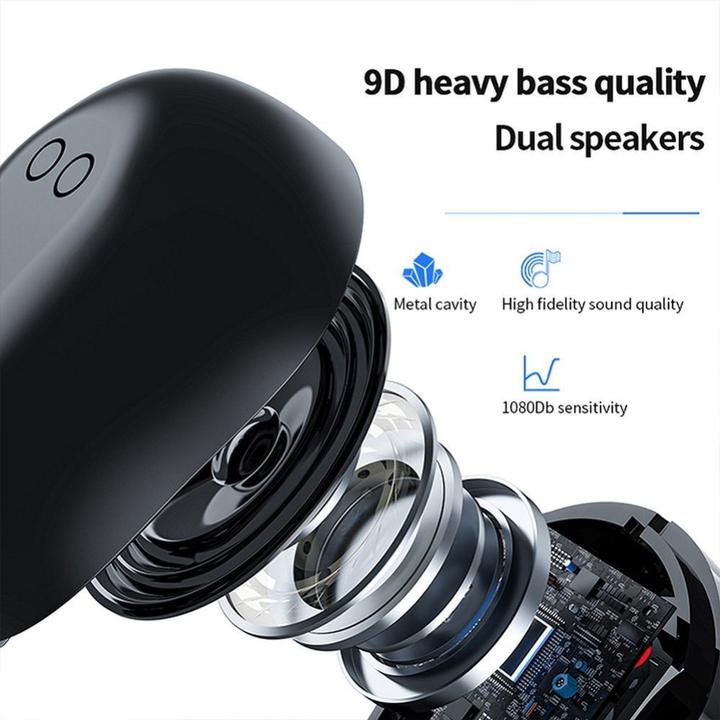 Actual product image OEM Wireless headphones Wireless earphones bluetooth TWS + docking station M9 black (4 h, Wireless)