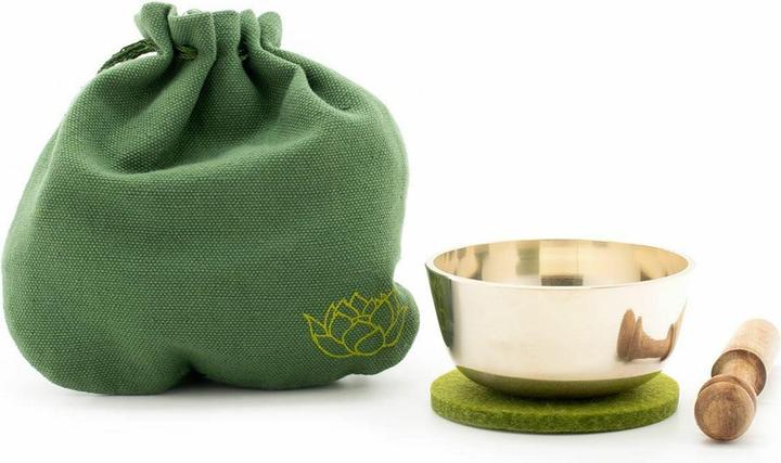 Klangschalen-Center Singing bowl set in bag green.5202