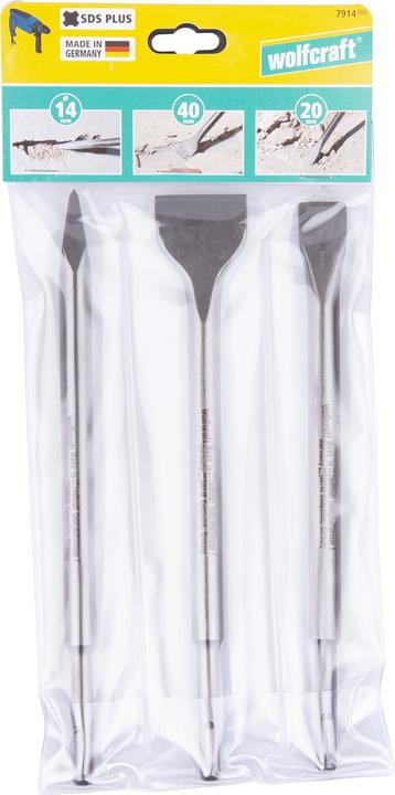 Actual product image wolfcraft wolfcraft 1 Meissel-Set 3-tlg., SDS-plus Schaft (20 mm)