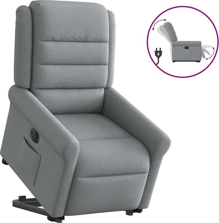 Actual product image VidaXL Electric massage chair with stand-up aid Light grey fabric