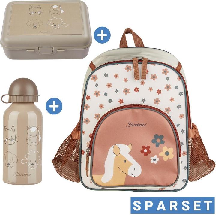 Sterntaler Kinderkoffer & Kindertaschen 3er Set Rucksack, Brotdose & Trinkflasche