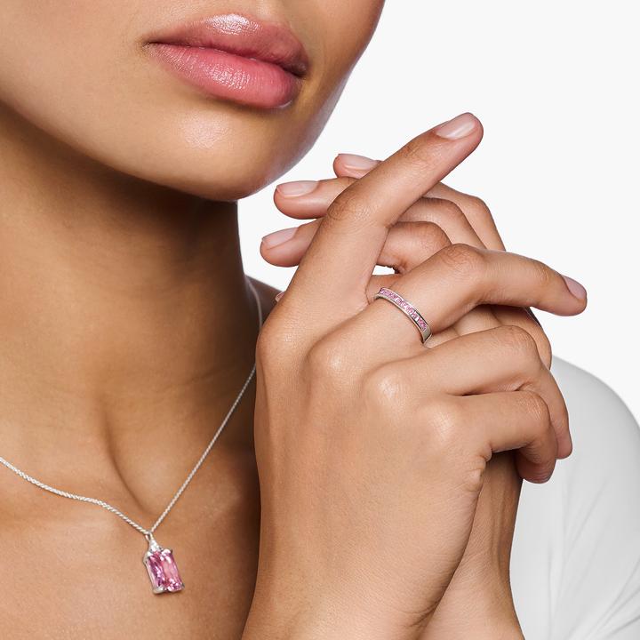 Produktbild Thomas Sabo Ring mit Pinken Steinen Pavé Silber (56, 925 Silber)