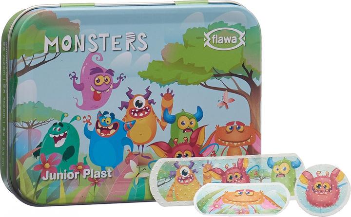Image du produit Flawa Junior Plast strips Monsters Tin Box (20 x)