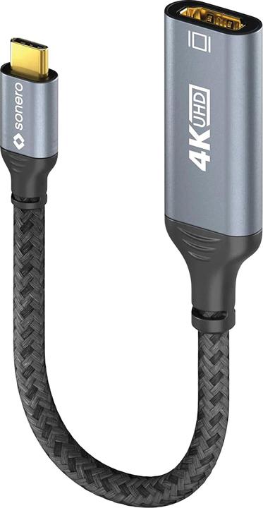 Immagine prodotto Sonero Adattatore USB-C/HDMI, 4K60, 18Gbps, maschio/femmina, grigio/nero, 10 cm (HDMI, 15 cm)