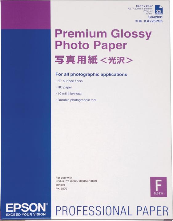 Actual product image Epson Premium Glossy Photo Paper (255 g/m², A2, 25 x)