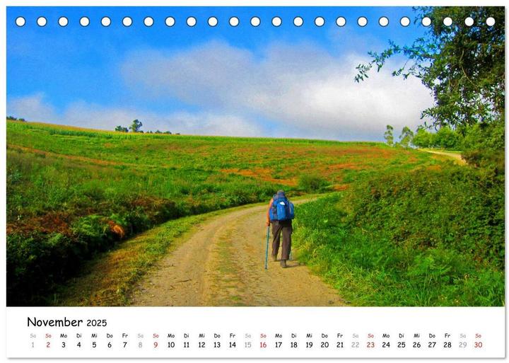 Produktbild Jakobsweg - Camino Ingles (Tischkalender 2025 DIN A5 quer), Monatskalender (A5, Deutsch)