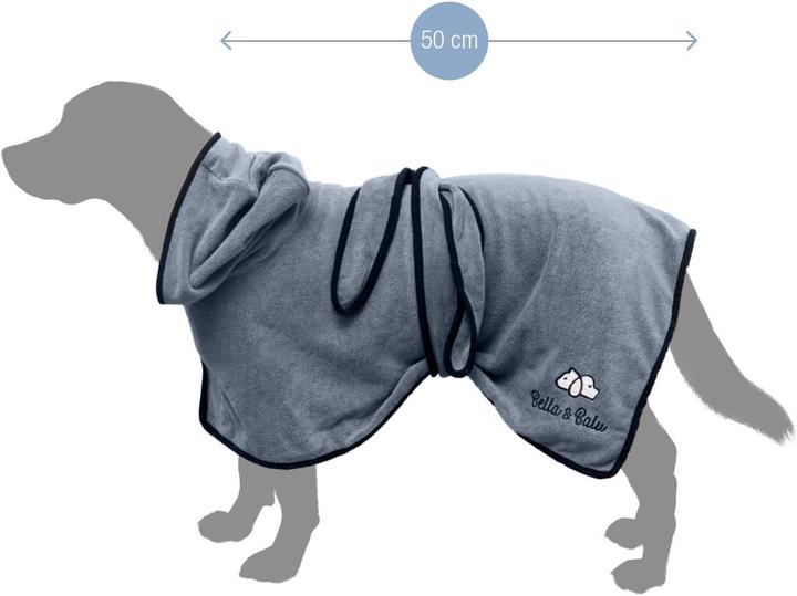 Produktbild Bella & Balu Hundebademantel aus Mikrofaser M Grau (M, Hundemantel)