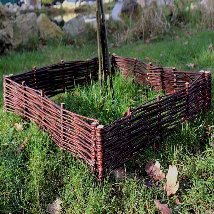 Immagine prodotto Aquagart 4 Beeteinfassungen aus Weide 10x50cm I Beetbegrenzung /Weidenzaun zur Beetumrandung Rasenkante (50 cm)