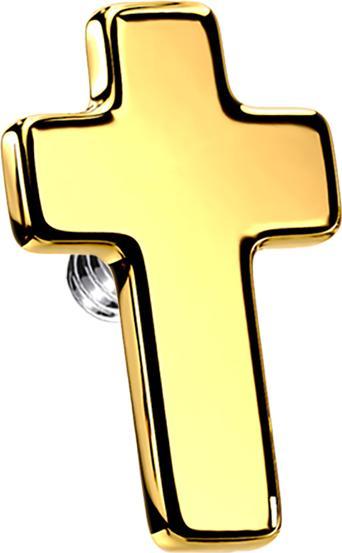 Produktbild Star Piercing Dermal Anchor Kreuz vergoldet (Chirurgenstahl 316L)