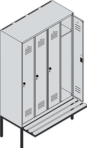 Actual product image C+P Locker Classic PLUS bench seat (120 cm, 212 cm)