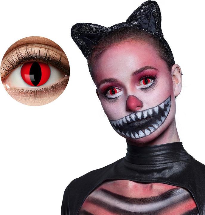 Boland Kontaktlinsen Crazy Cat: Wochenlinsen (Rot)