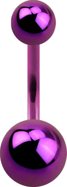 Produktbild Star Piercing Banane violett mit zwei Kugeln (ohne Messing, Titan G23)
